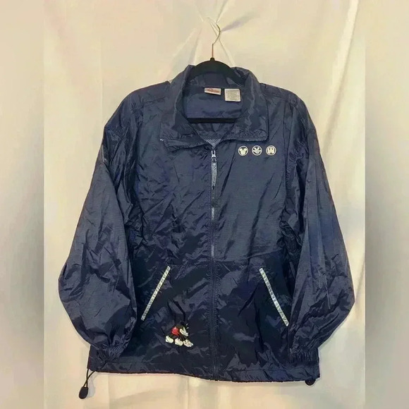 DISNEY STORE Vintage Mickey Mouse Windbreaker Jacket Lightweight Hood Size M - Picture 1 of 3